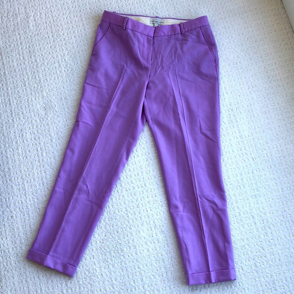 J Crew cafe Capri in lavender wool
